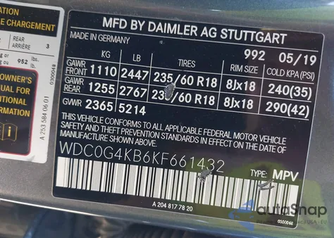 2019 Mercedes-Benz Glc 300 4Matic z USA, uszkodzony, nr VIN WDC0G4KB6KF661432